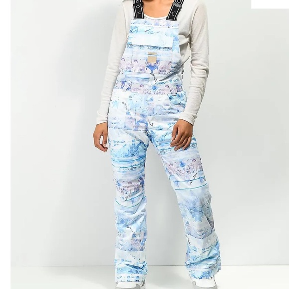 Rojo Snow Day Snowscape 15K Snowboard Bib Pants NWOT - Picture 3 of 11